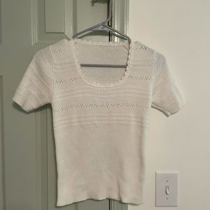 Crochet Knit White Cottagecore sweater top